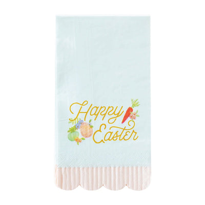 Easter Fringe Scallop Paper Guests Towels 24ct