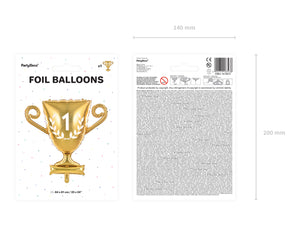Gold Trophy Cup Foil Balloon 25in Package
