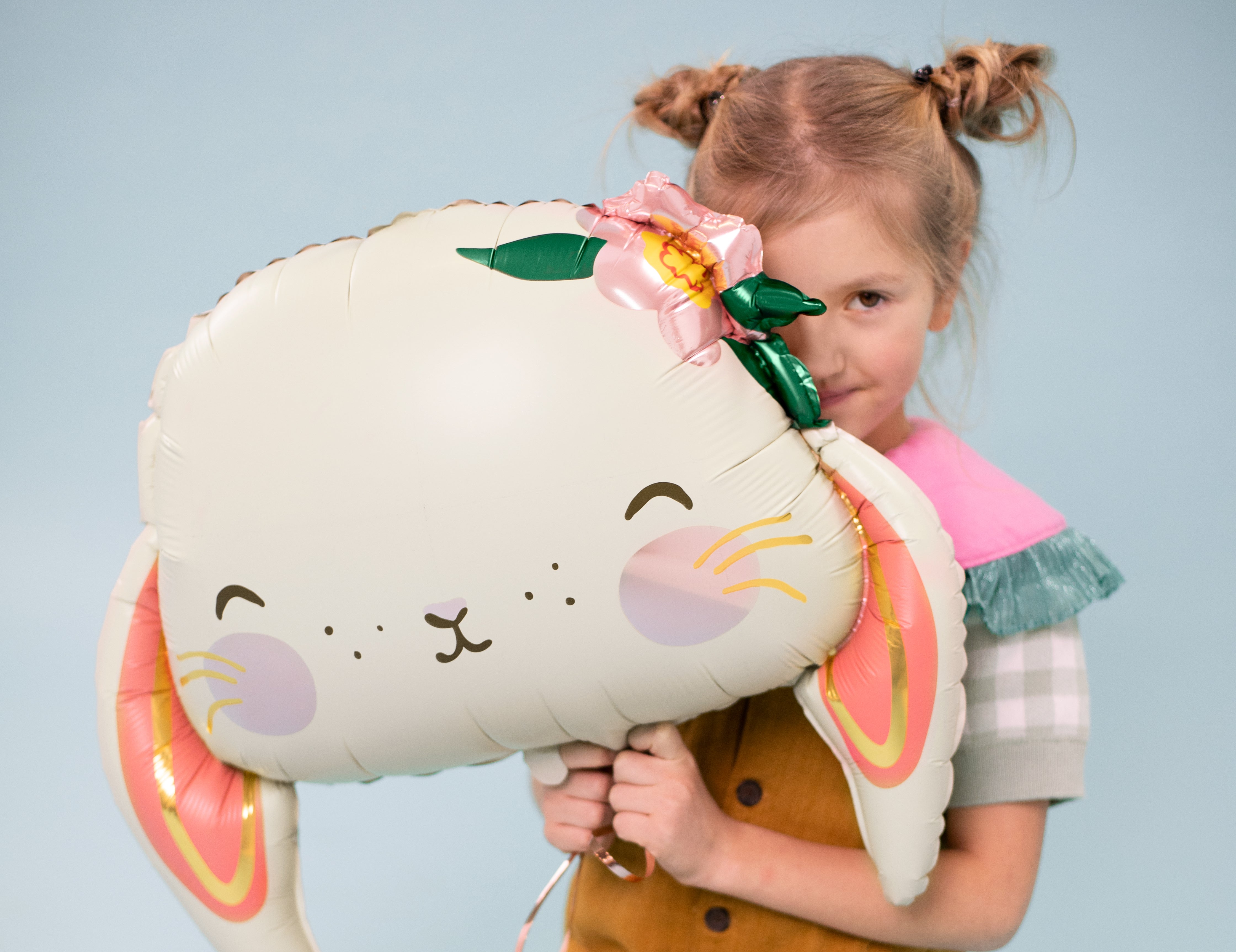 Cute Bunny Face Foil Balloon 20in Party Decor