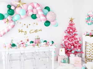 Pink Candy Cane Foil Balloon 32" - The Party Darling