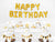 gold happy birthday balloon banner