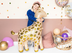 girl with Cute Giraffe Balloon 40"