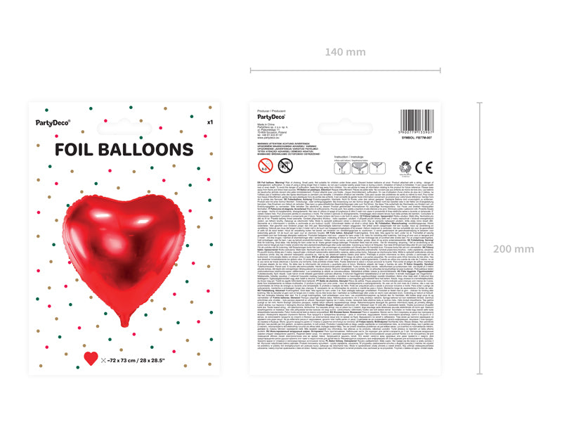 Red Heart Foil Balloon 28in Packaged