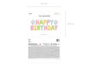 Multicolor Pastel Happy Birthday Balloon Banner Packaged