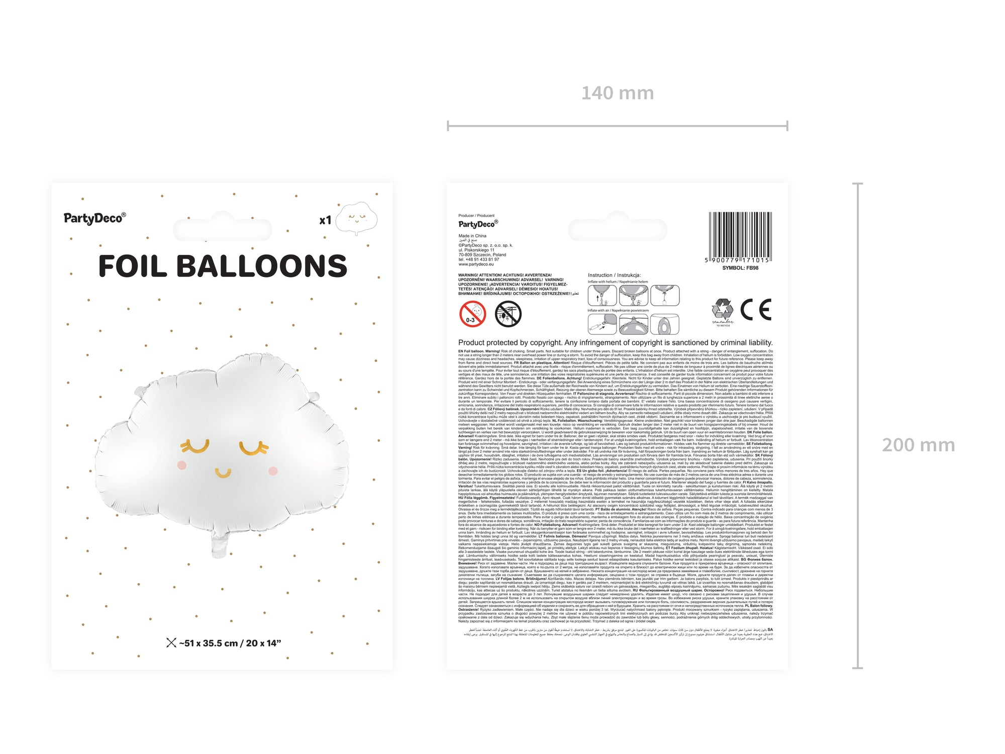 Sleepy Cloud Balloon 25in | The Party Darling