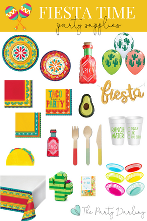 Fiesta Time Paper Dessert Plates 8ct | The Party Darling