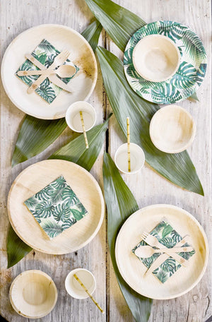 Tropical Wooden Cutlery Set for 6 Table Setting