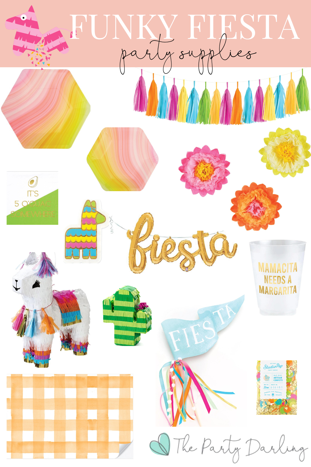 Mama Needs a Margarita Frosted Plastic Cups 6ct | The Party Darling
