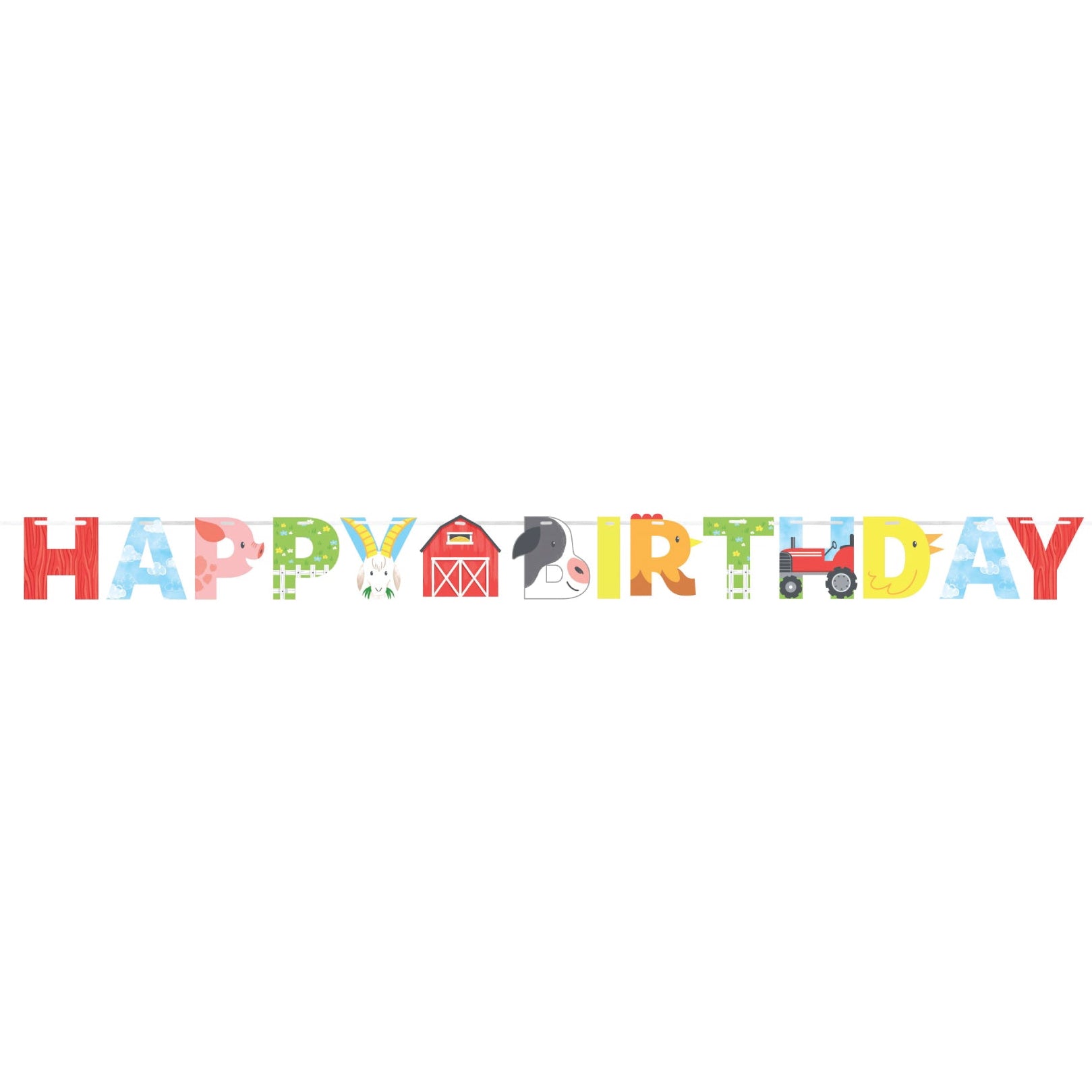 Farm Animals Happy Birthday Banner 8ft | The Party Darling