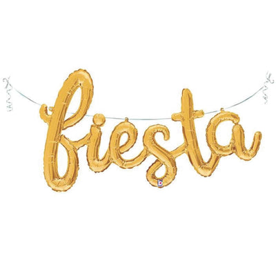Gold Script Fiesta Balloon 53in