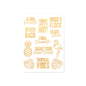 Tropical Bachelorette Temporary Tattoos 10ct | The Party Darling
