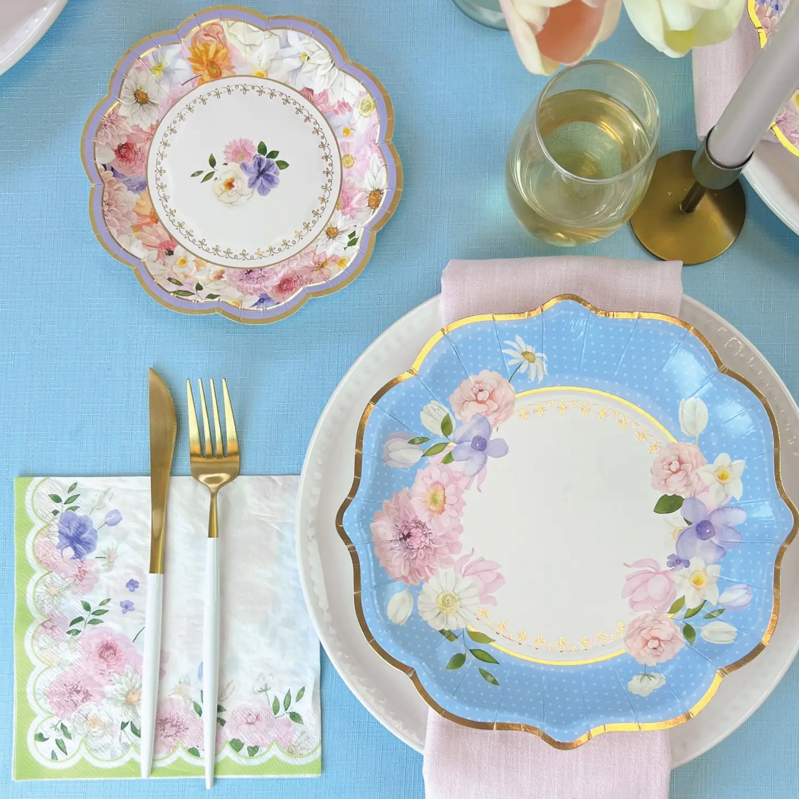 Green Floral Tea Party Lunch Napkins 30ct | The Party Darling