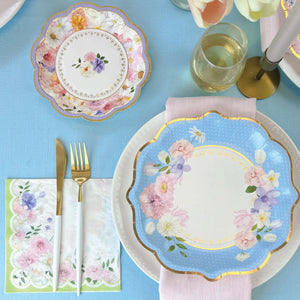 Floral Tea Party Assorted Lunch Plates 16ct Place Setting