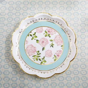 Blue Floral Tea Time Lunch Plates 8ct | The Party Darling