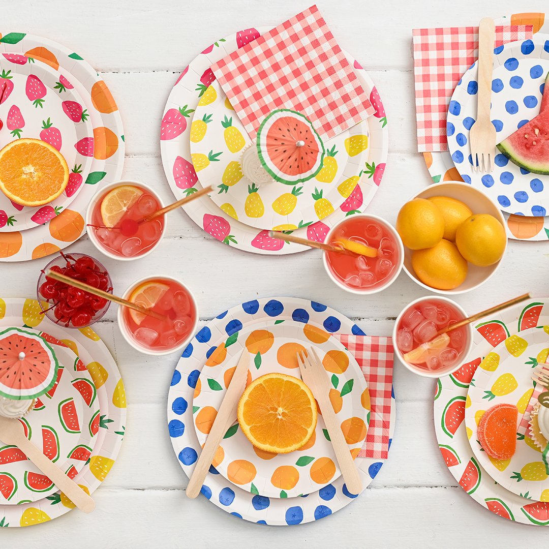 Assorted Fruit Punch Dessert Plates 10ct | The Party Darling