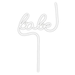 White BABE Plastic Word Straw | The Party Darling