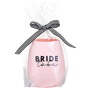 Pink Bride To Be Silicone Wine Glass 1ct Wrapped