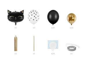 Black Cat Balloon Bouquet 33ct Contents
