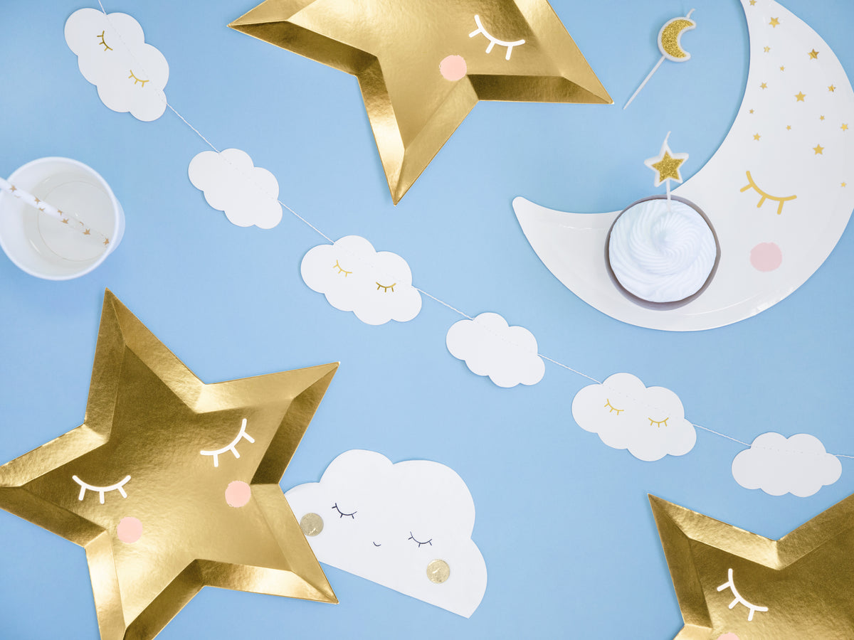 White Happy Clouds Garland 8.75ft - The Party Darling