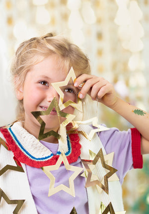 Gold Foil Stars Garland 10ft Party Decor