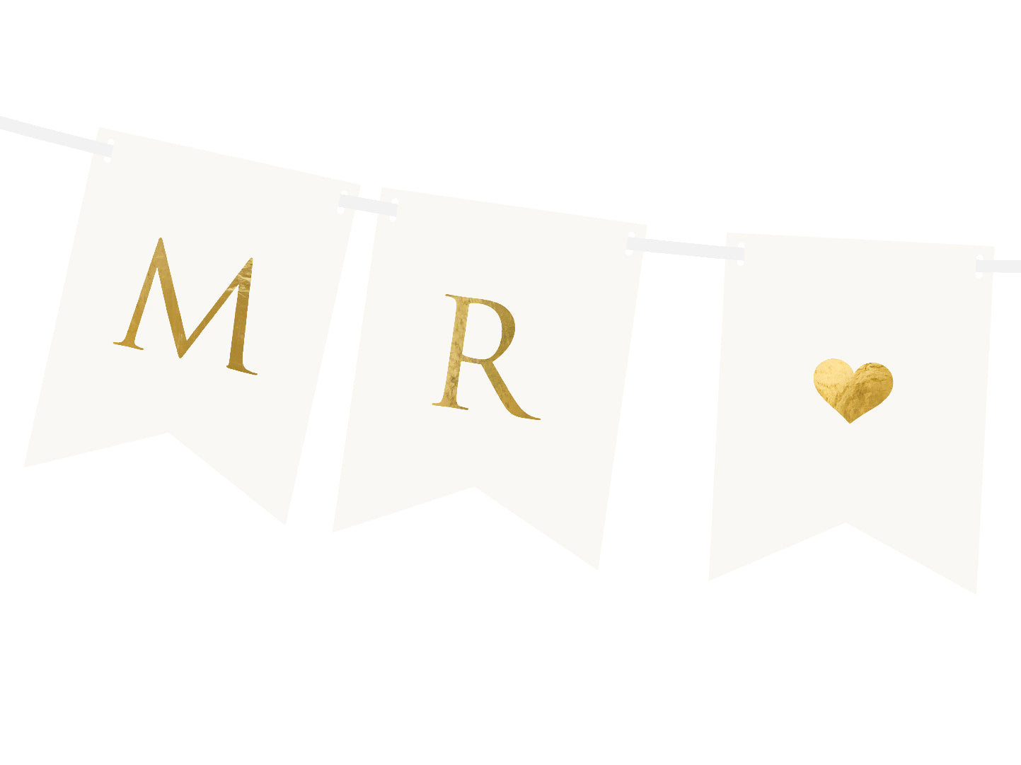 DIY White and Gold Mr. & Mrs. Pennant Banner | The Party Darling