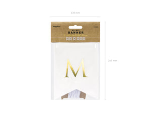 DIY White and Gold Mr. & Mrs. Pennant Banner Packaged