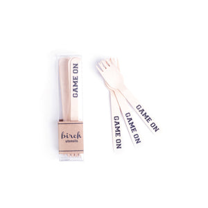 Game On Wooden Forks Service for 12 | The Party Darling