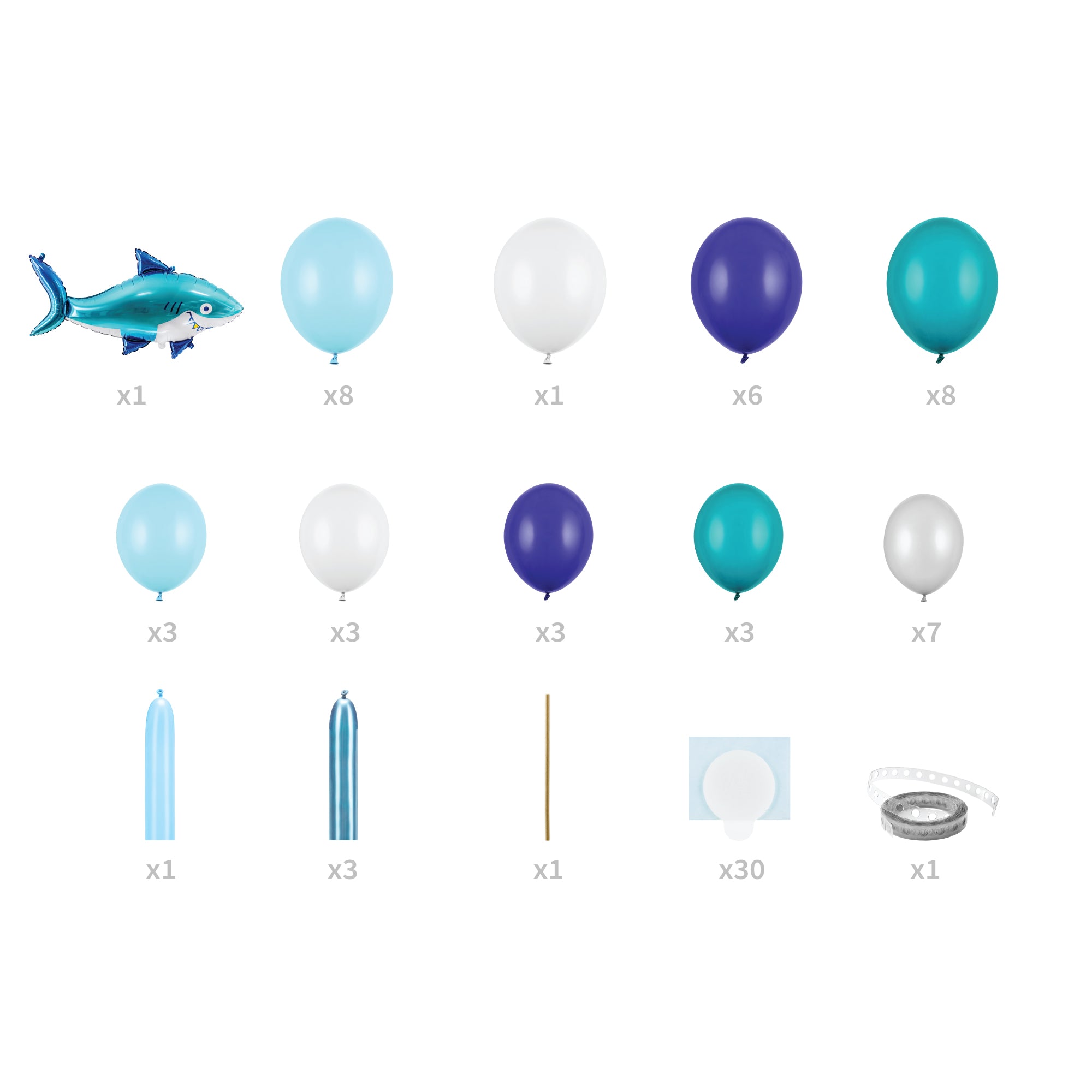 Shark Balloon Garland Kit 5ft | The Party Darling