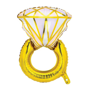 Giant Gold Diamond Ring Balloon 29.5in | The Party Darling