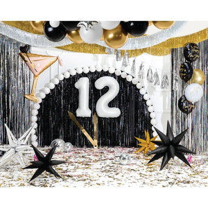 Black Starburst Balloon 27.5in New Year Party