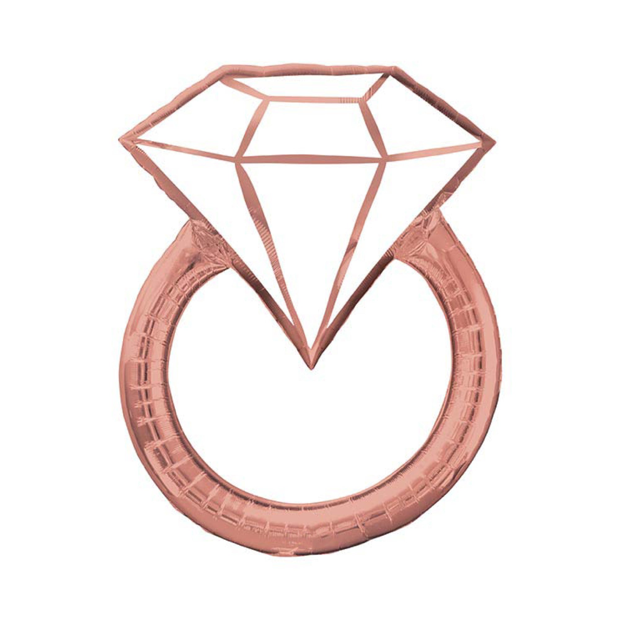 Giant Rose Gold Engagement Ring Balloon 30in | The Party Darling