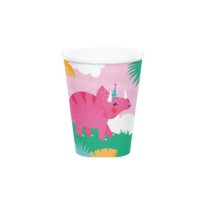 Girl Dinosaur Paper Cups 8ct | The Party Darling
