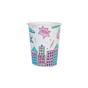 Girl Superhero Paper Cups 8ct | The Party Darling