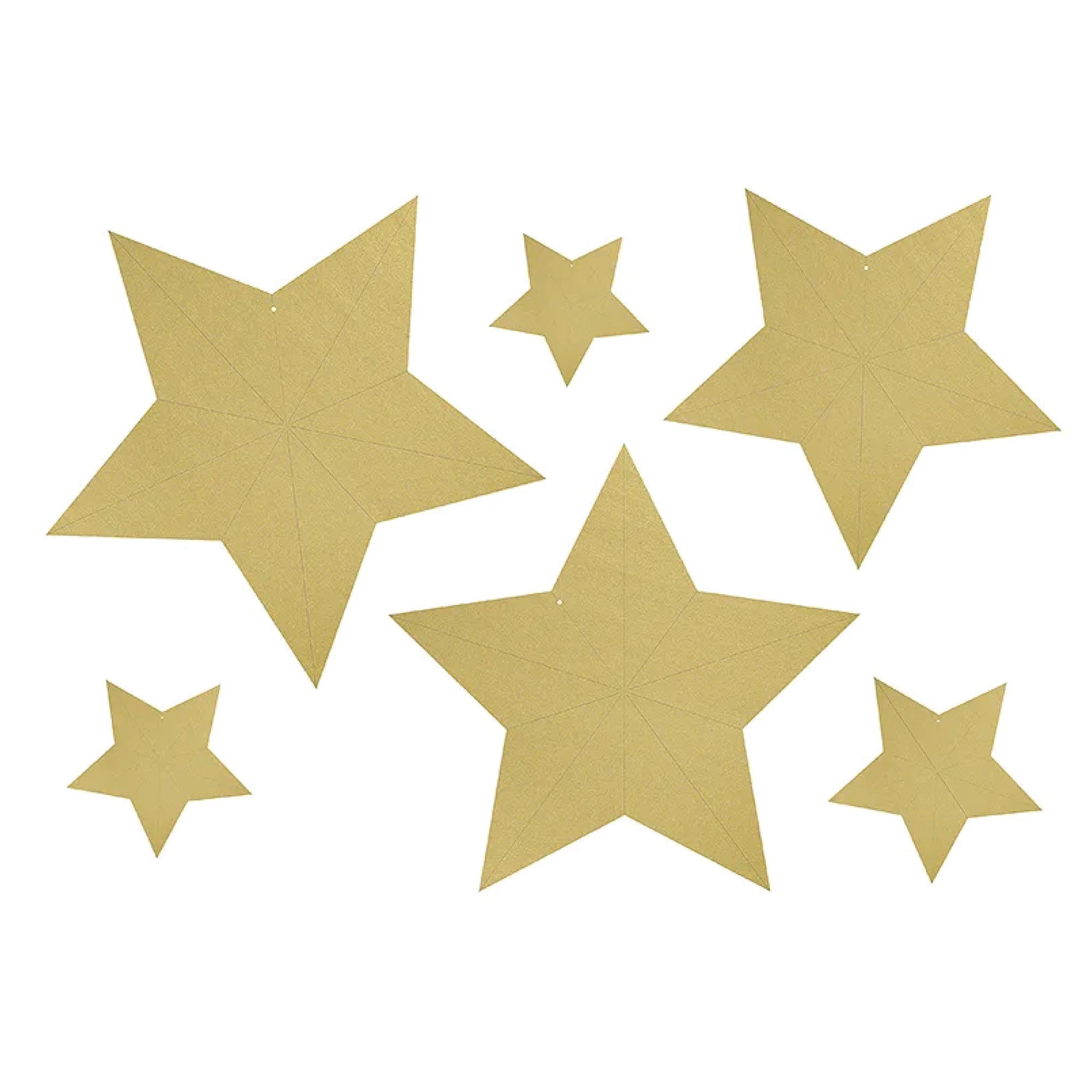 Gold 3D Star Hanging Decorations 6ct | The Party Darling