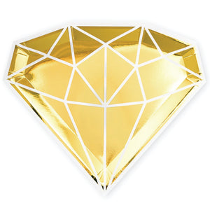 Gold Diamond Lunch Plates 8ct | The Party Darling