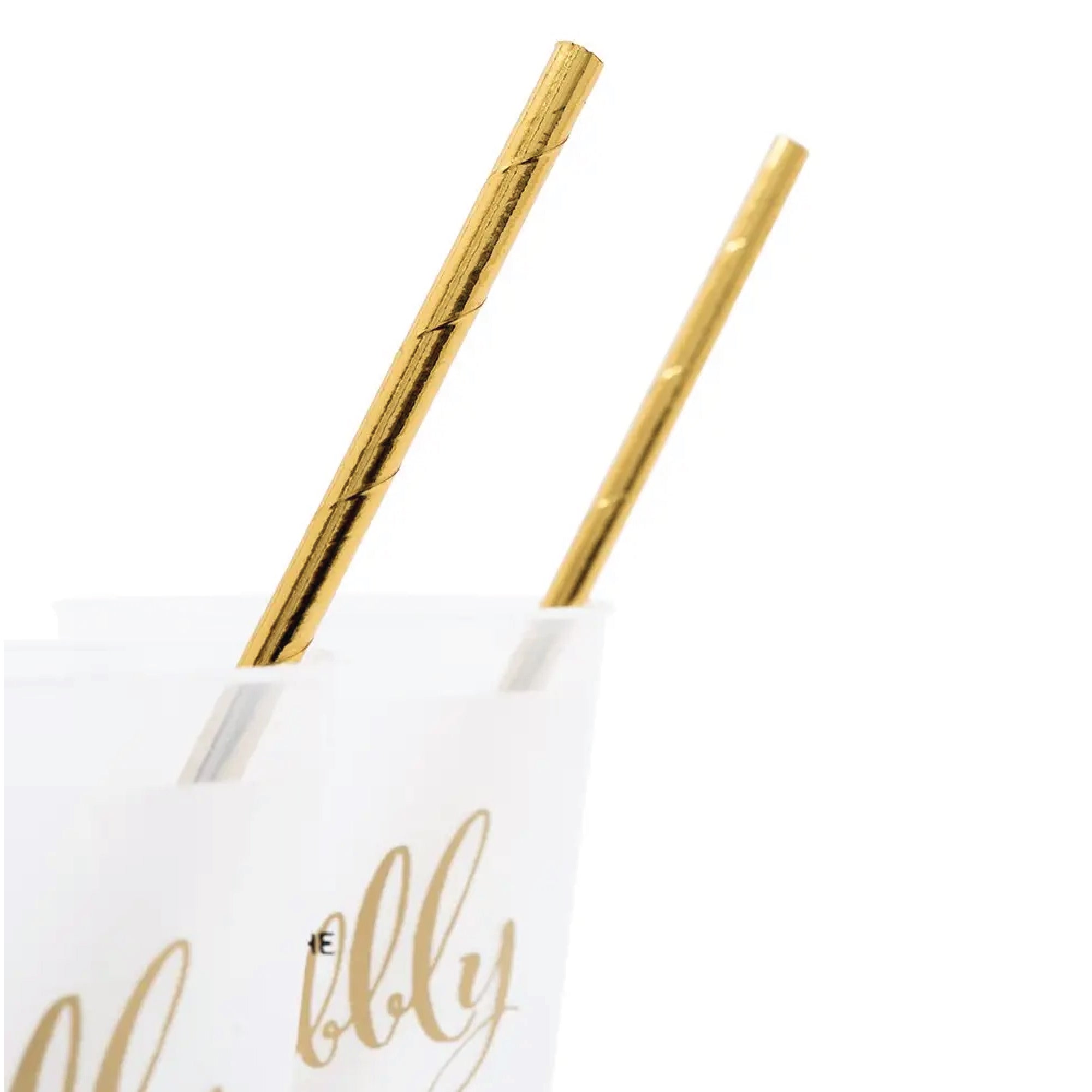 Gold Foil Fancy Paper Straws 25ct | The Party Darling
