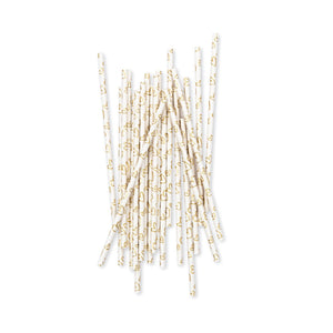 Gold Foil Heart Paper Straws 25ct | The Party Darling