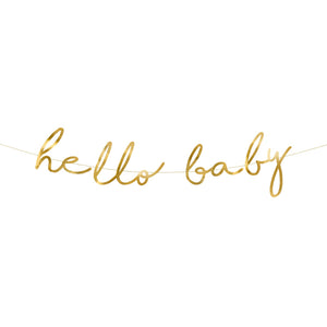 Gold Hello Baby Letter Banner 2.3ft | The Party Darling