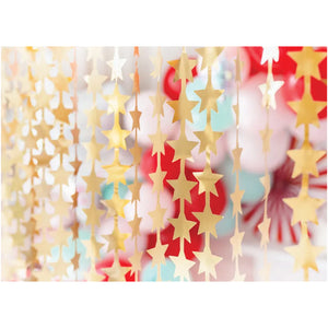 Gold Star Curtain Backdrop 3ft Zoomed In