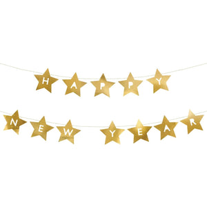 Gold Star Happy New Year Banner 9.5ft | The Party Darling
