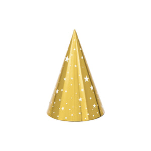 Gold Star Party Hats 6ct | The Party Darling