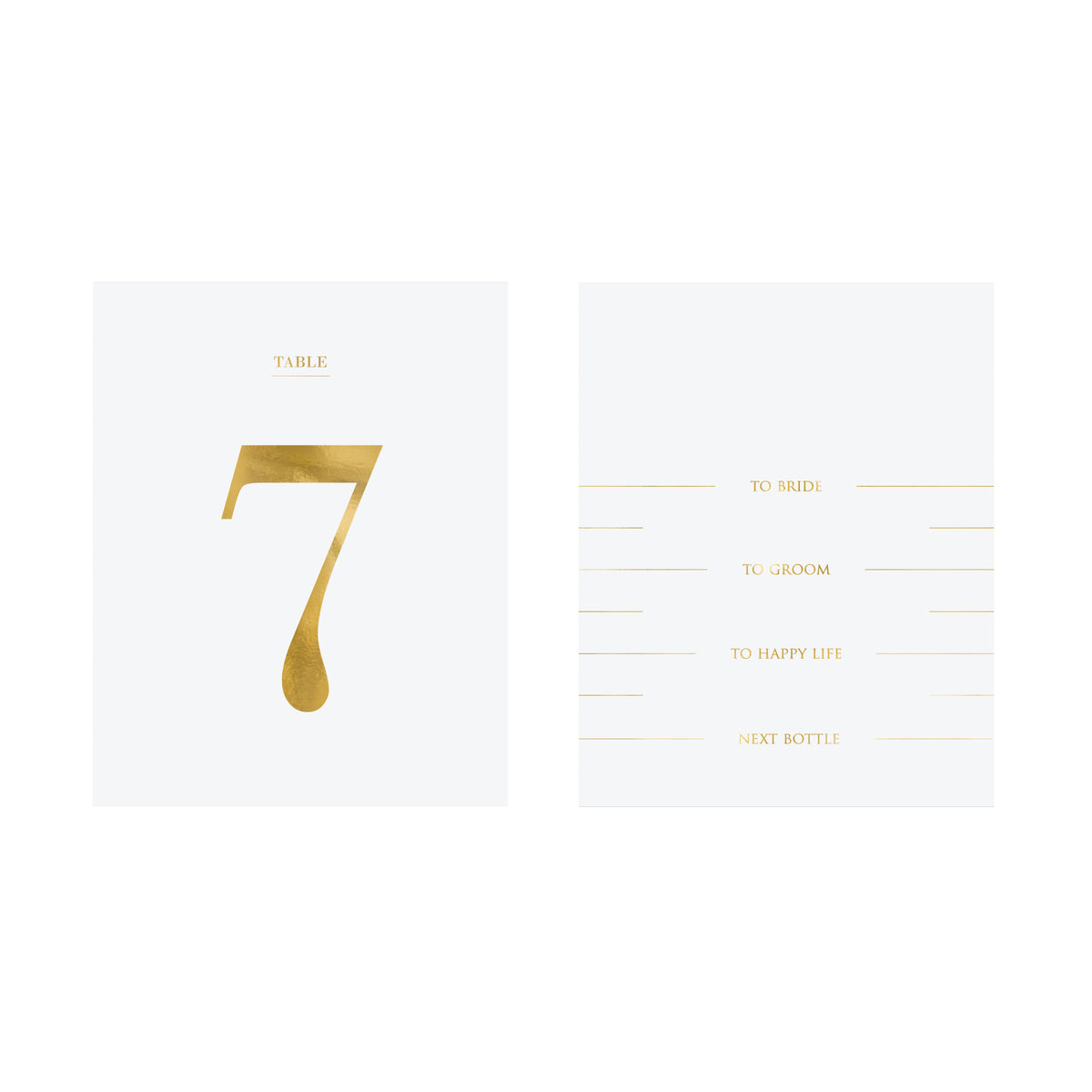 Gold Table Numbers for Wine Bottles (1-15) 30ct Up Close