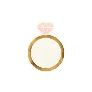 Gold & Pink Diamond Ring Dessert Napkins 18ct | The Party Darling  