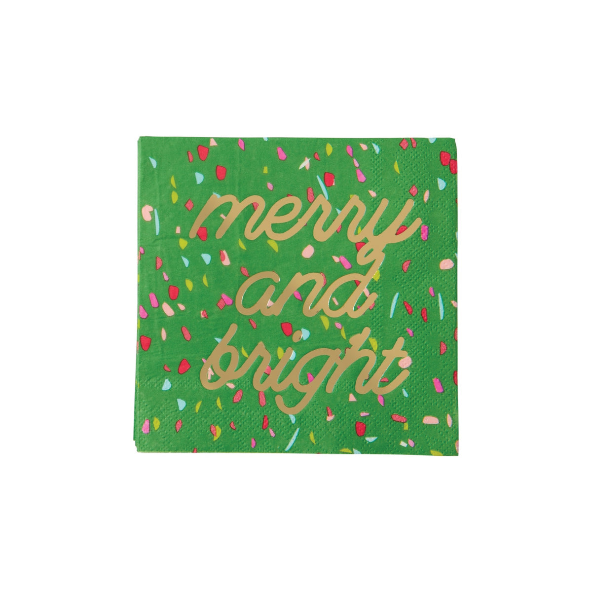 Green Merry &amp; Bright Dessert Napkins 20ct | The Party Darling