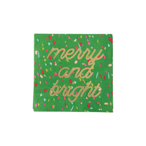 Green Merry & Bright Dessert Napkins 20ct | The Party Darling