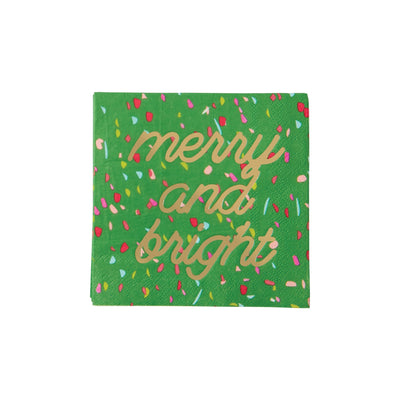 Green Merry & Bright Dessert Napkins 20ct