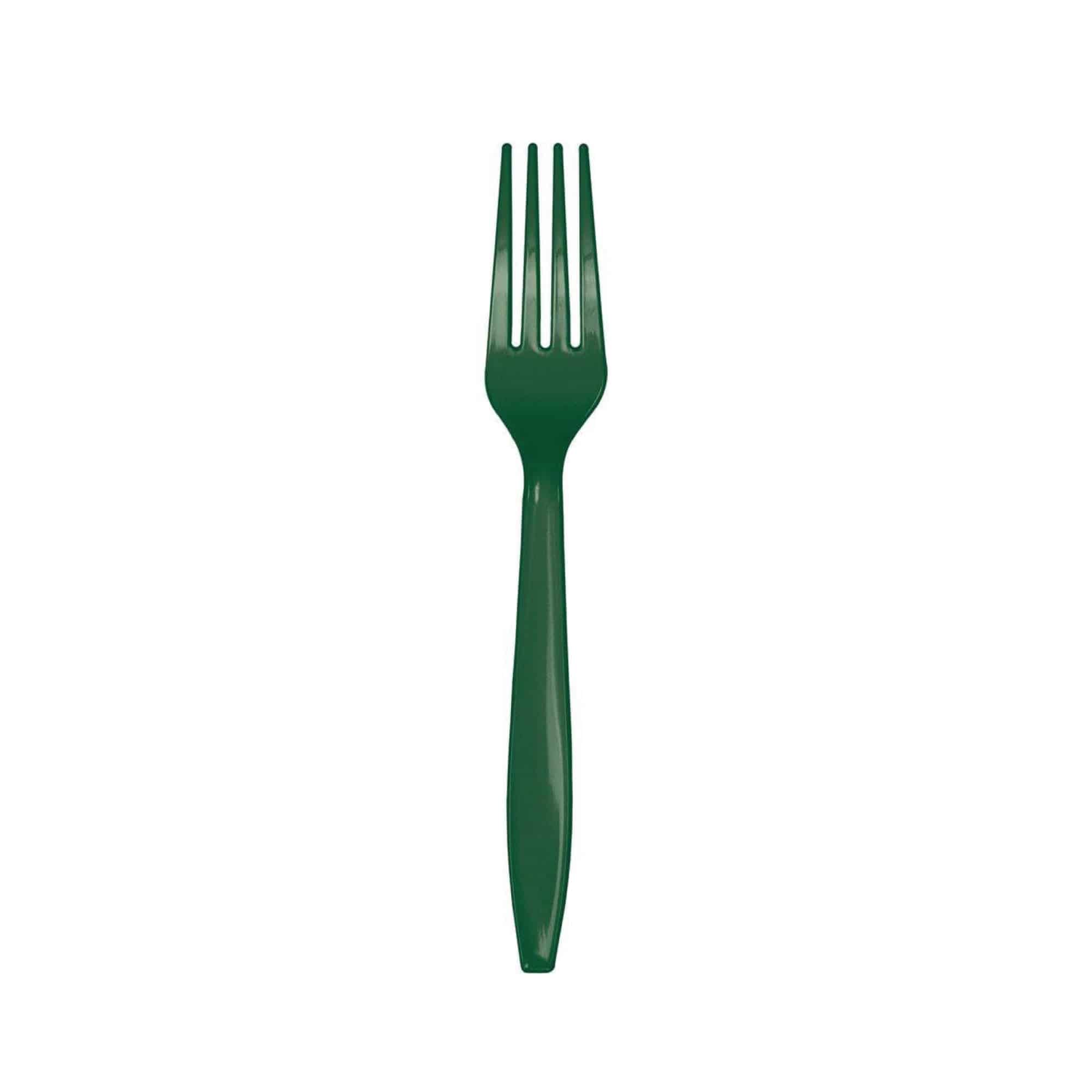 Hunter Green Plastic Forks Service for 24 | The Party Darling