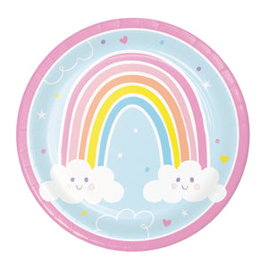 Happy Rainbows Lunch Plates 9" 8 ct | The Party Darling