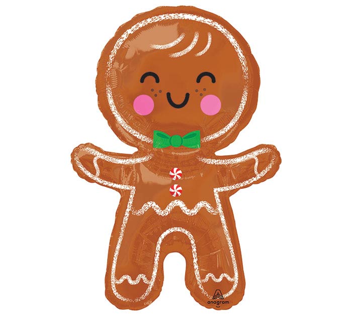 Happy Gingerbread Man Foil Balloon 31in | The Party Darling