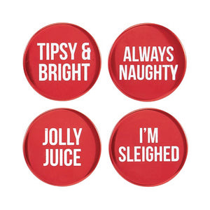 Naughty Holiday Red Wine Bottle Stoppers 4ct | The Party Darling